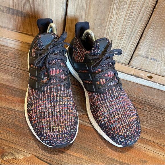 Adidas Ultra Boost 3.0 look New black multicolor Mens sneakers shoes size 9 - Picture 13 of 16